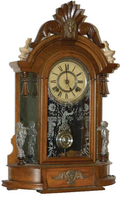 Ansonia Clock Co. mirrorside, "Triumph", ca 1880. — Antique Clocks Price Guide