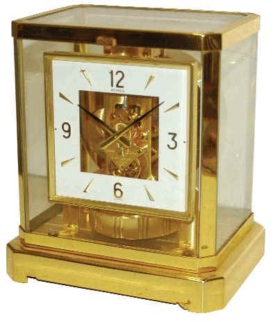 LeCoultre Atmospheric clock, in like new condition, square white dial, running nicely. — Antique Clocks Price Guide
