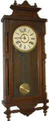 Ansosnia Clock Co. hanging clock, "Queen Elizabeth", ca 1901. — Antique Clocks Price Guide
