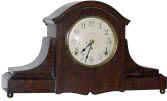 Seth Thomas tambour with a mahogany adamantine finish, "Baso", ca 1917. — Antique Clocks Price Guide