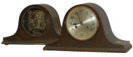 2 English tambour clocks. — Antique Clocks Price Guide
