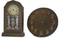 American shelf clock, case, dial, gong, and a great original glass, no movement. — Antique Clocks Price Guide