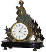 French miniature metal figure clock. — Antique Clocks Price Guide