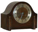 English oak mantle, a little different than the three previous. — Antique Clocks Price Guide