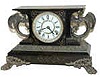 Ansonia Clock Co. enameled iron case, "Belgium", ca 1904.