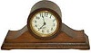 Waterbury Clock Co. novelty clock, miniature tambour, 4.25inches high, 9 inches long, called the, "Airport", ca 1917.