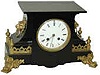 French black enameled iron clock, possibly made to have a small statue on top.