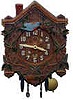 Lux Clock Co. cuckoo, Bluebird with red breast moves with the tick.