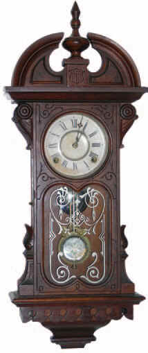 Gilbert Clock Co. hanging clock "Shield". Ca. 1881. — Antique Clocks Price Guide
