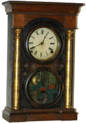 E. Ingraham and Co. early shelf clock, "Arch Column No. 1", ca 1860. — Antique Clocks Price Guide