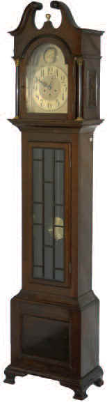 Junghans floor clock, too short to be called a grandfather clock, and too tall (77 inches) to be called a grandmother clock. — Antique Clocks Price Guide