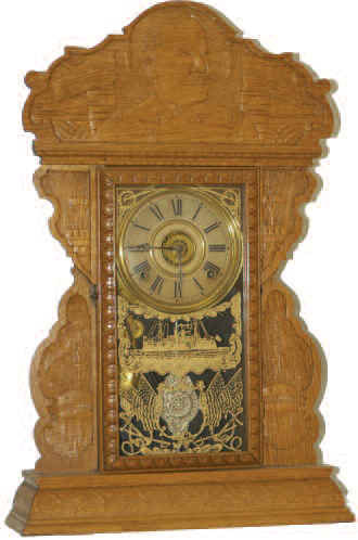 E.N. Welch Clock Co. mantle clock, "Admiral Dewey", ca 1900. — Antique Clocks Price Guide