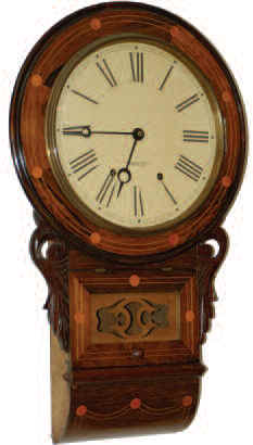 New Haven Clock Co. roll bottom short drop, made for the English market. — Antique Clocks Price Guide