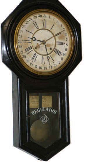 Ansonia Clock Company wall-calendar, "Regulator A Calendar", ca 1901. Black walnut case is original untouched condition. — Antique Clocks Price Guide