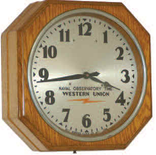 Self Winding Clock Co. octagon case gallery clock. — Antique Clocks Price Guide