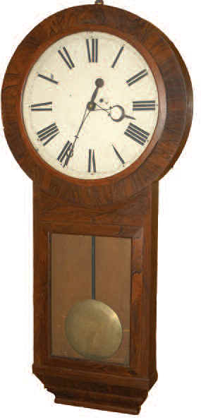 H. Sperry, New York, was selling dealer of this oversized wall regulator. — Antique Clocks Price Guide