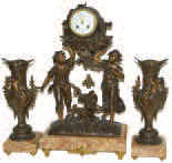 French three piece set, marble and spelter. — Antique Clocks Price Guide