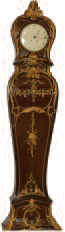 French gesso tall clock, standing 7 feet, 8 inches, ca 1870-1880. — Antique Clocks Price Guide