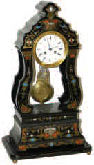 French Portico Clock, 8 day time/strike, typical French movement, round, bell strike, outside count. — Antique Clocks Price Guide
