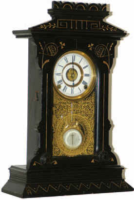 "Manufactured by F. Kroeber, New York, Eight Day Mobile, per the excellent protected label on back of backboard. — Antique Clocks Price Guide