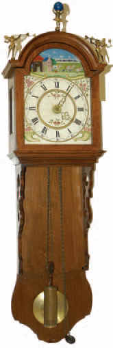 Dutch Staartklok, Ca 1860-65. Thirty hour movement, time, strike, and alarm. — Antique Clocks Price Guide