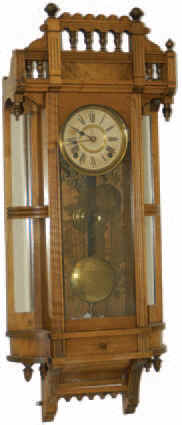 Ansonia/German hanging wall clock, "Reflector", ca 1886-1900. It is 100% Ansonia, even the movement. — Antique Clocks Price Guide