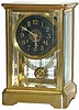 French crystal regulator. The 9.5 inches tall brass case has been polished, the 8-day movement clean and running well.