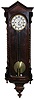Vienna Regulator, ca. 1880. 44 inches tall mahogany case, turned spooled half columns.