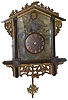 Cuckoo Clock, ca. 1880. Very unusual carved case, 19 inches high.