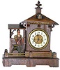 Black Forest animated mantle clock, ca. 1900.