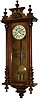 Large Vienna 2 weight regulator, in a walnut veneered case that is 50 inches tall, and a tad under 19 inches wide.