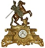 French Ormolu and Sculpture mantle clock was made in the mid-1800's and is stupendous in every detail. The height is an impressive 26 inches and the width is 24 inches.