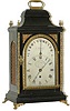 English bracket clock by, "Robert Wood, London". Rare fusee time and alarm movement.