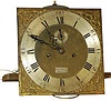 English brass dial, 8 day movement, old iron weights, and pendulum. Roughly from the same time period and configuration as No. 237.