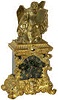 Exceptional piece of art, a bronze dore and marble (malachite) clock by renowned bronzer, Deniere a Paris and the French movement maker Cailleaux.