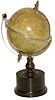 French-English Globe clock, ca 1900. French lever platform movement replaced some time back, running real well.
