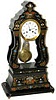 French Portico Clock, 8 day time/strike, typical French movement, round, bell strike, outside count.