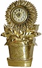 Waterbury Clock Co. Rare metal cased novelty clock, "Sunflower", ca 1890.