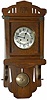 Junghans wall regulator, ca 1900. This is a "Free Swinger", running 8 days and striking a large coil gong half hours and hours.