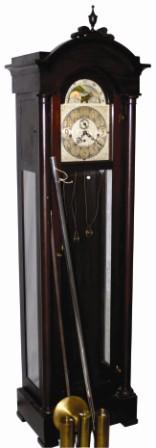 Imported tubular chime hall clock by Charles Jacques, New York. During his long career importing and selling clocks in New York he imported English Elliott clocks, German clocks he sold as Elite, and many other named clocks. — Antique Clocks Price Guide