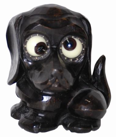 German, Oswald, carved composition material, dachshund. This model is one of the smallest of the Oswald's, standing only 4.5" high. — Antique Clocks Price Guide