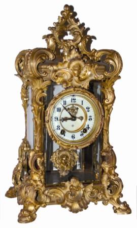 Ansonia Clock Co. near the top of the line for crystal regulators, the "Regal", ca 1905. — Antique Clocks Price Guide