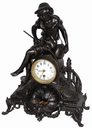 French statue clock. This is a neat statue clock. — Antique Clocks Price Guide