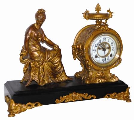 New Haven Clock Co. figure clock, "Flower Girl", ca 1906. — Antique Clocks Price Guide