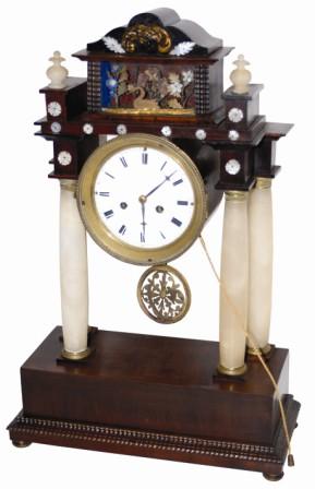 Austrian silk thread suspension mantle clock. You either like this type Austrian clock or you despise them, no in between. — Antique Clocks Price Guide