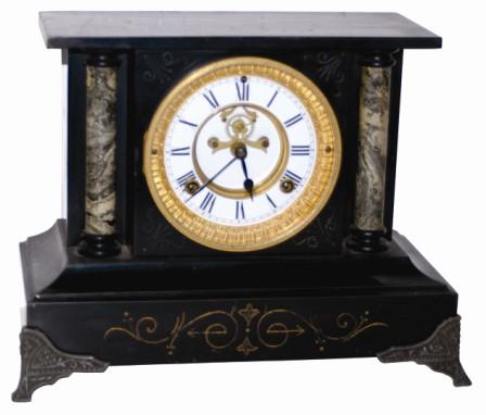Waterbury Clock Co. enameled iron case, "Caspian", ca 1893. — Antique Clocks Price Guide