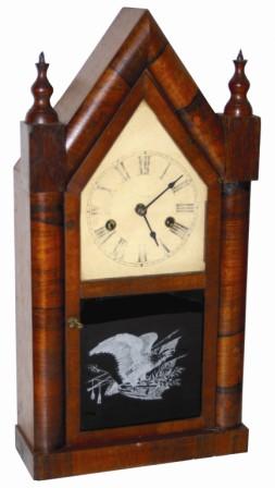 E. N. Welch Clock Co. steeple case, "Sharp Gothic", ca 1885. — Antique Clocks Price Guide
