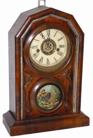 Waterbury Clock Co. mantle clock, "Cardinal", ca 1881. — Antique Clocks Price Guide