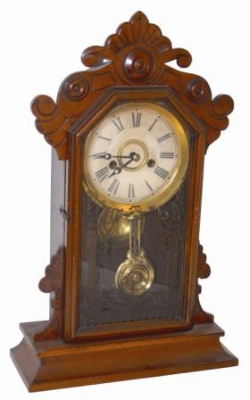 E. Ingraham Clock Co. walnut parlor clock, "Halcyon", ca 1881. — Antique Clocks Price Guide