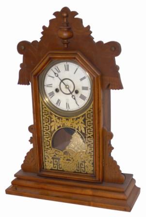 E. Ingraham Clock Co. walnut parlor clock, "Ruby", ca 1886. — Antique Clocks Price Guide